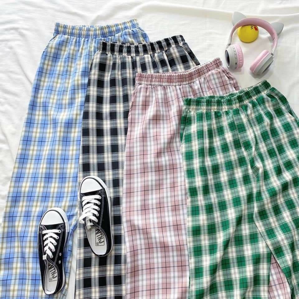 Quần caro ô nhỏ hot trend unisex