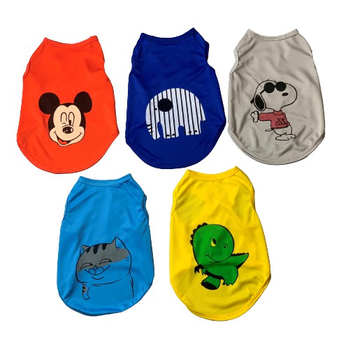 Quần áo cho chó giá rẻ chất vải mỏng phù hợp mùa hè, áo cho thú cưng, quần áo chó mèo, áo chó