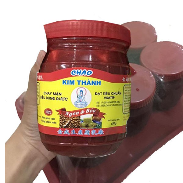 Chao đỏ làm bằng gạo đỏ ướp thịt 650gr 1 hũ