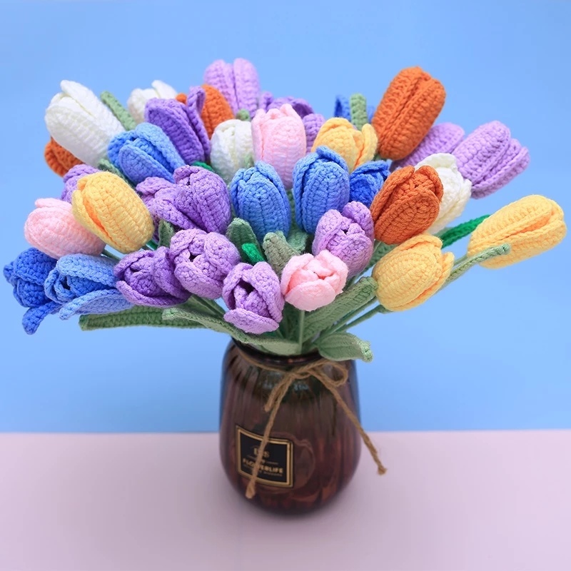 Hàng Bán Chạy Bó Hoa Hồng Đan Len Thủ Công Hoàn Thiện Hoa Hướng Dương Hoa Tulip Quà Tặng Ngày Lễ Tình Nhân Cho Ngày Của Mẹ