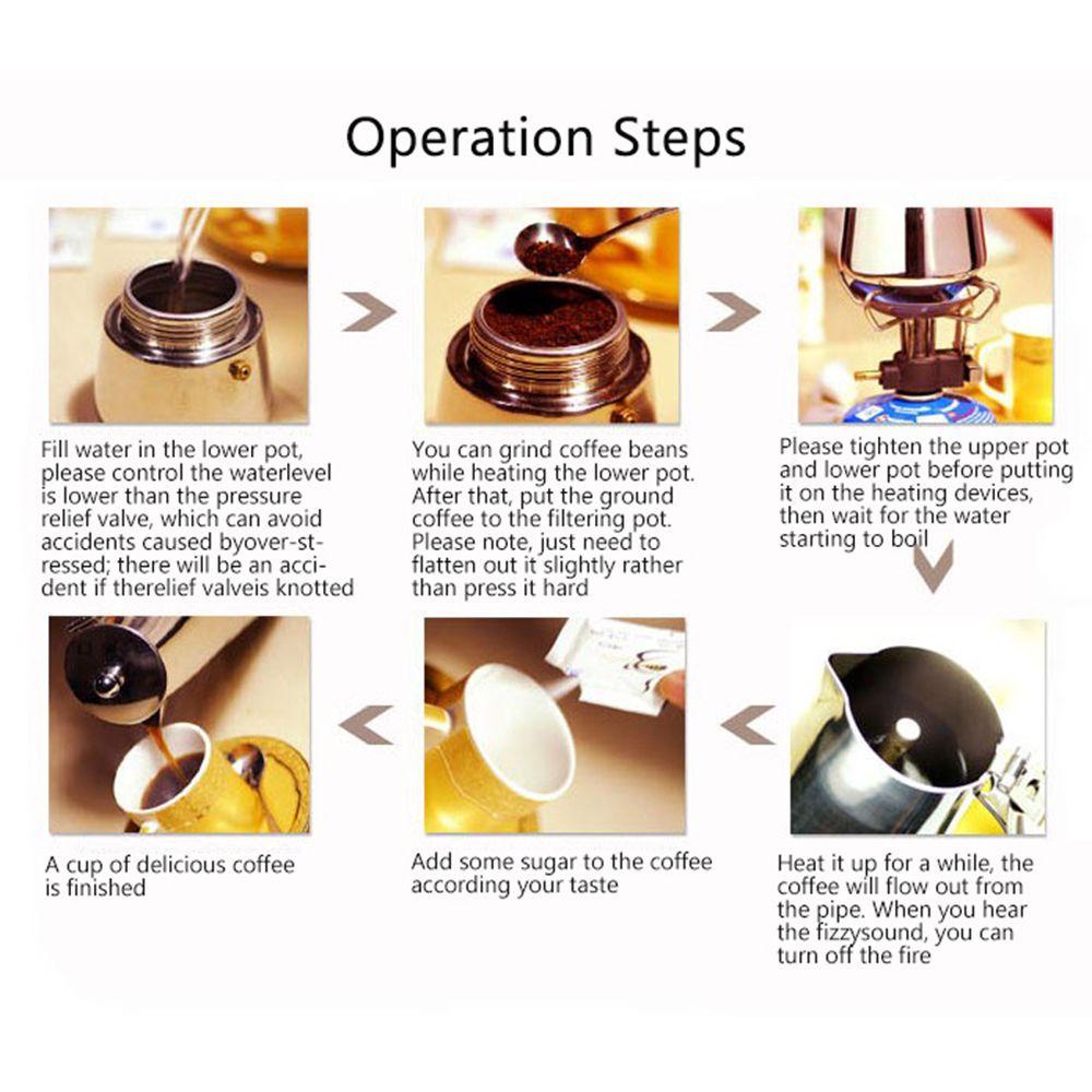 Ấm Pha Cà Phê Espresso Bằng Thép Không Gỉ 2 / 4 / 6 / 9