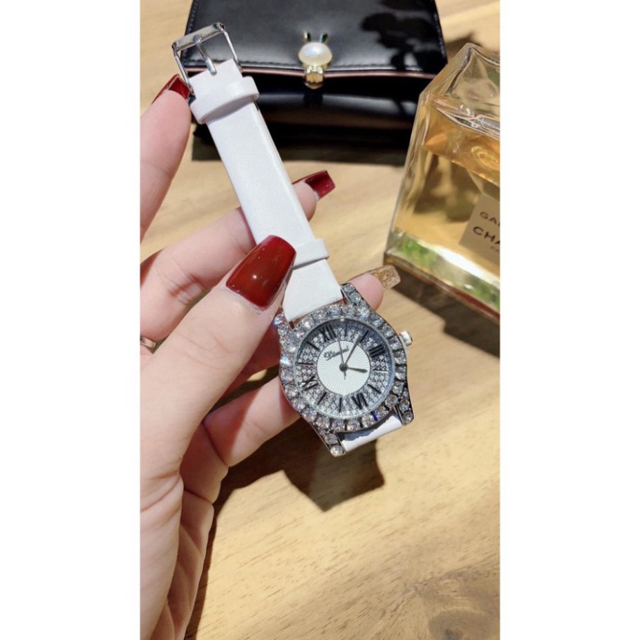 Đồng hồ Nữ DIMINI đính đá,thiết kế tinh tế,dây da mềm xinh xắn