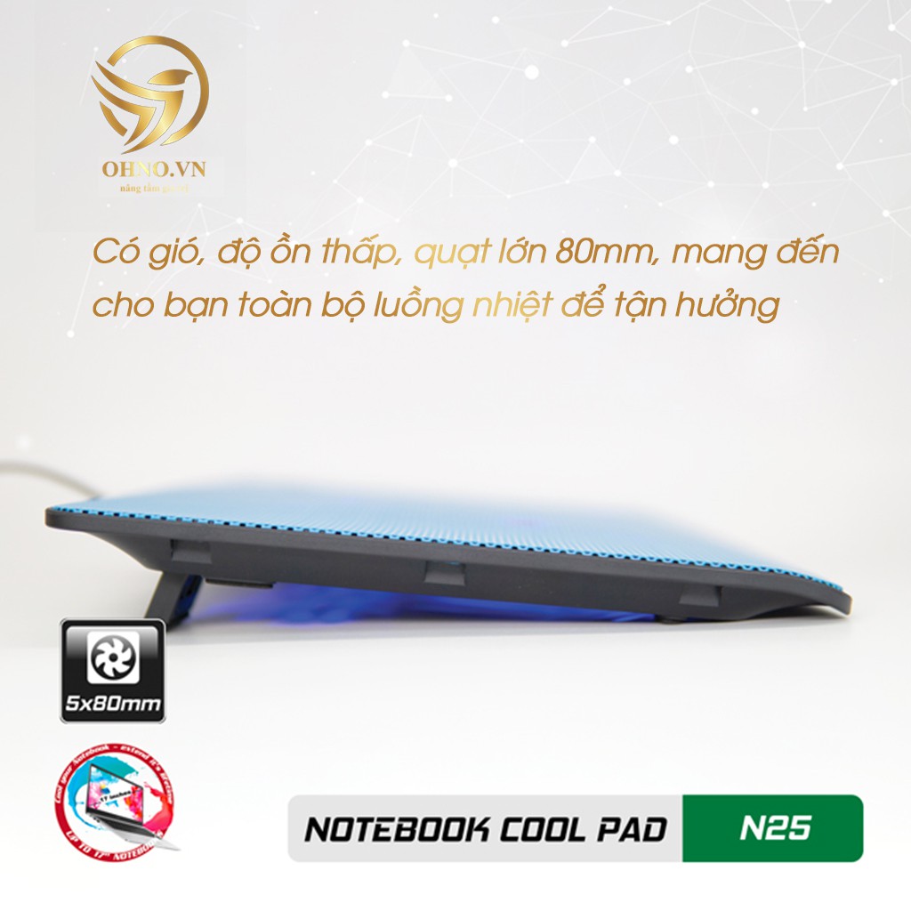 Đế Quạt Tản Nhiệt Laptop Gaming N25 Quạt 5 Fan Tản Nhiệt VSP Cooler Cho Laptop - OHNO VIỆT NAM | BigBuy360 - bigbuy360.vn