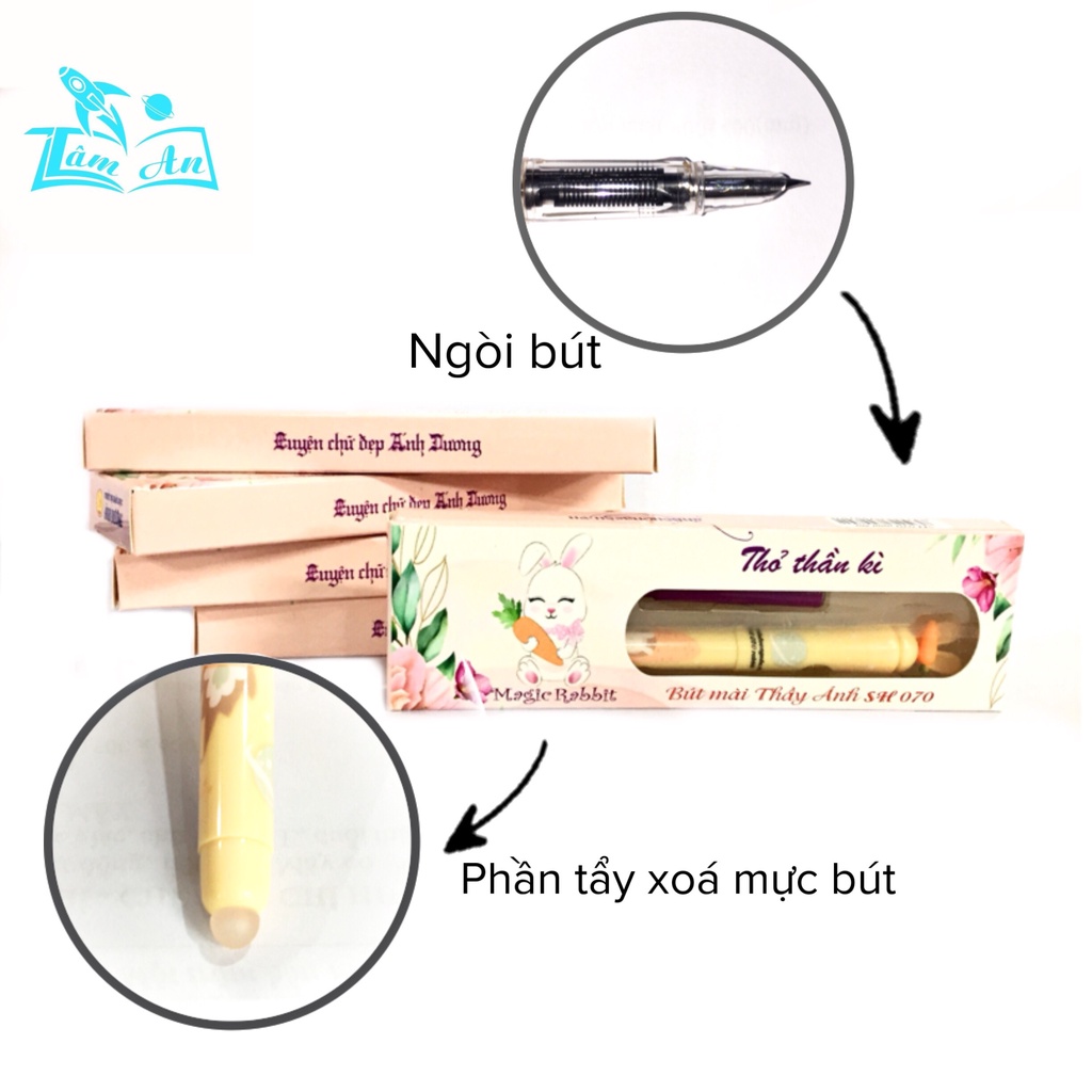 Bút mài Thầy Ánh SH070 xóa được ngòi kim tinh êm trơn (tặng kèm 4 ống mực) - Bút luyện chữ đẹp Ánh Dương