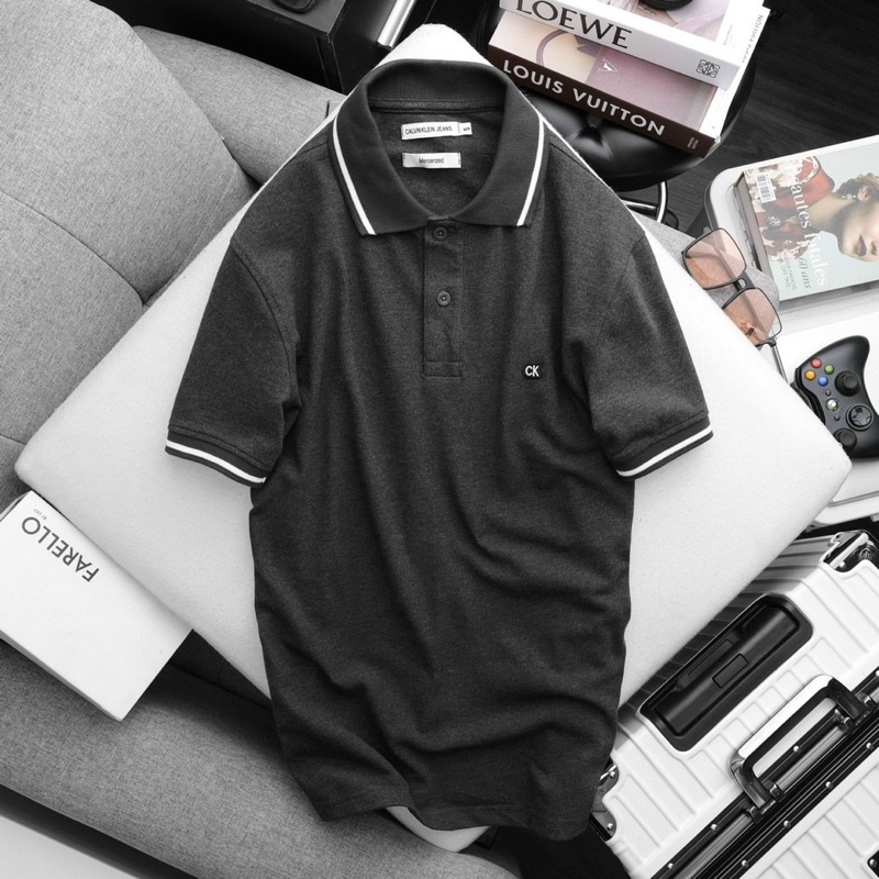 Áo thun Polo Nam ngắn tay C.K Form Slimfit vải cotton dư xịn co dãn 4 chiều thấm hút mồ hôi Hàng VNXK