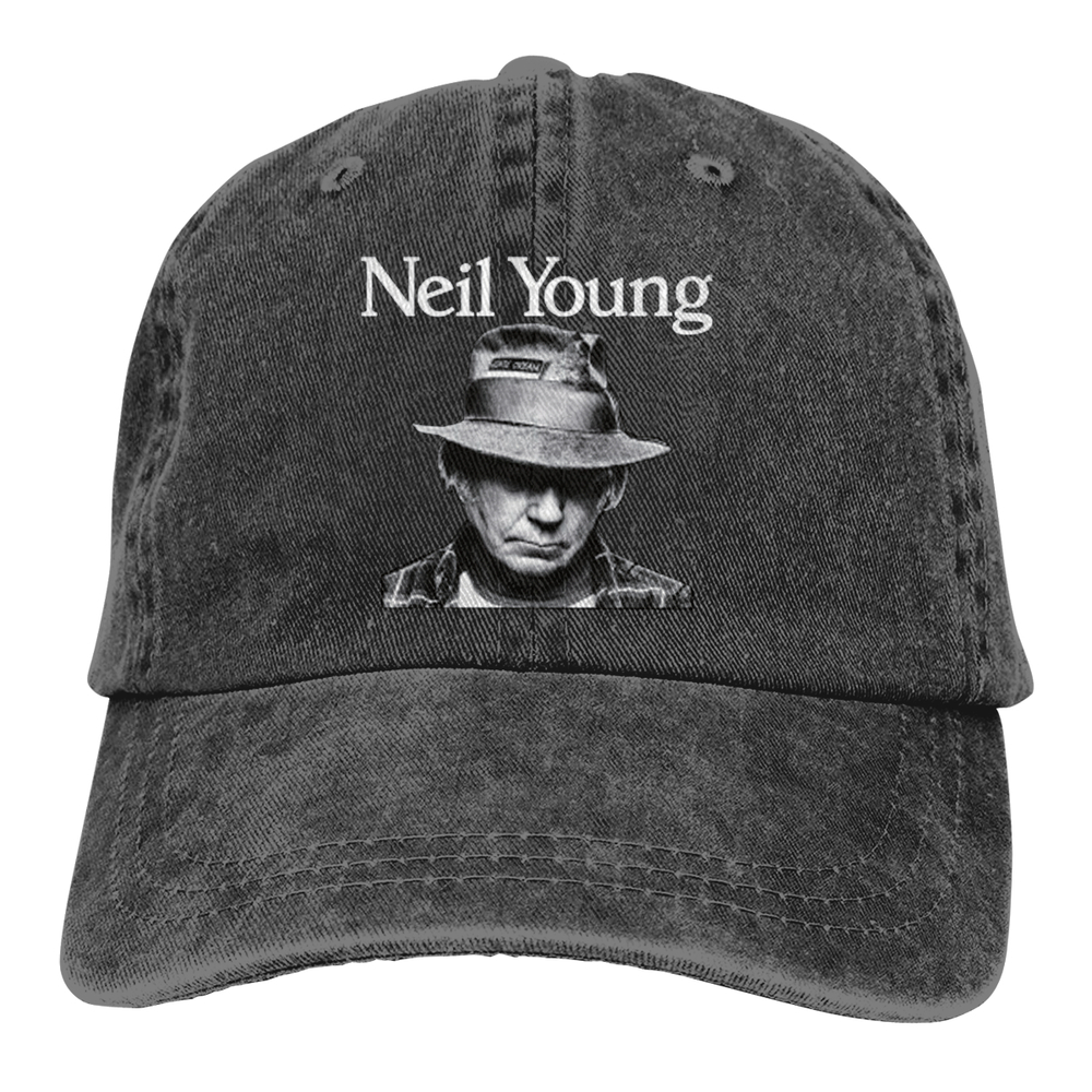 ZAIJIAO Neil Young Rock Music Legend Baseball Cap Mens Womens Trucker Dad Hats Denim Snapback