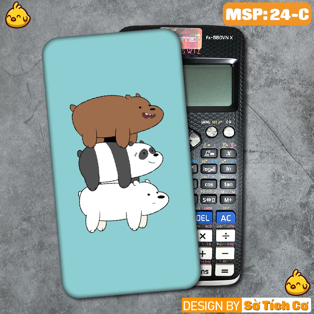 Miếng decal dán máy tính casio vinacal FX500 FX570 FX580 - 570ES 570EX 680EX hình We Bare Bear MSP: MT24