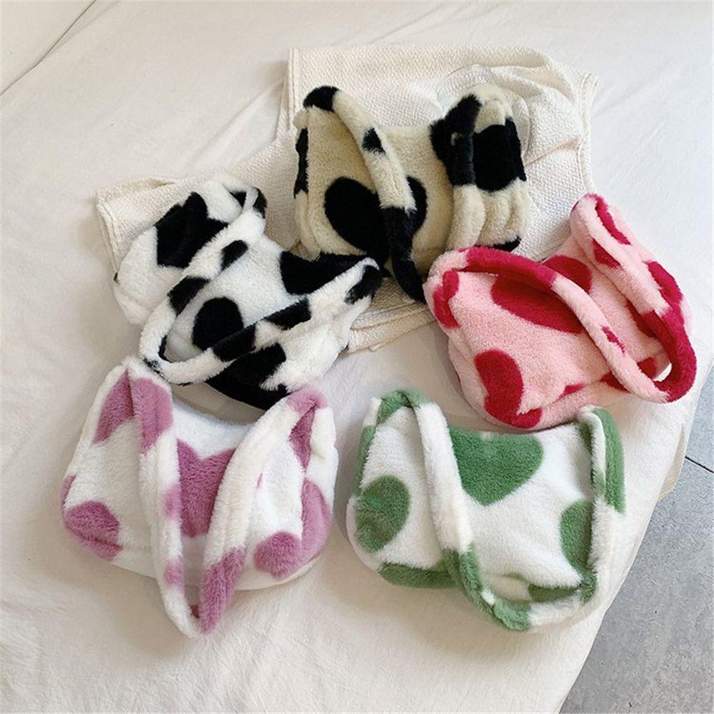 Túi Xách Lông Xù Màu Cầu Vồng Đáng Yêu Cho Nữ