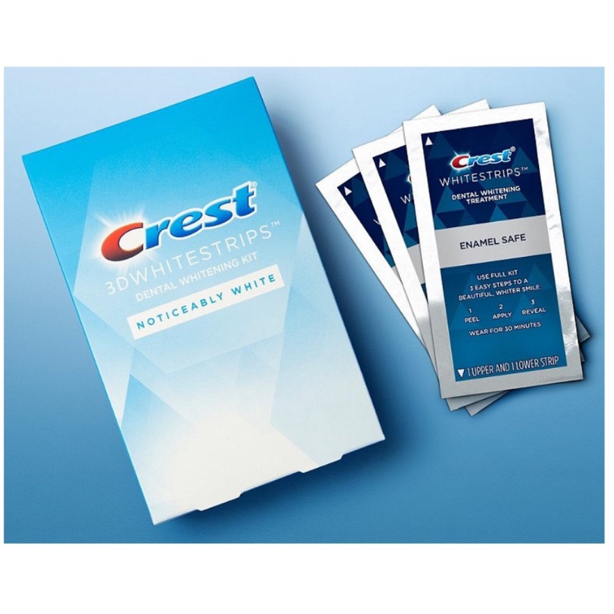 Miếng Dán Trắng Răng Crest Noticeably White Whitestrips Dental Whitening Kit - Mỹ