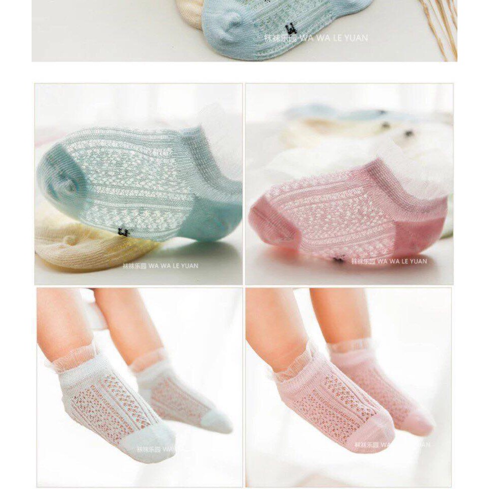 SET 5 Tất Lưới Cho Bé SOCKY Xuất Hàn Chất Liệu Cotton Mềm Mại Thoáng Mát Không Làm Bé Khó Chịu