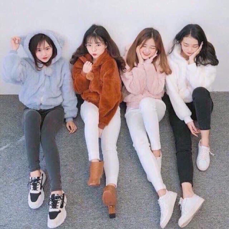 Áo khoác lông cừu siêu ấm nhiều màu siêu ấm tai thỏ thu đông 2022.  MIALA