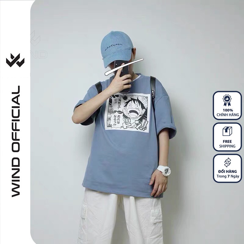 Áo thun tay lỡ WIND phông unisex form rộng Hải Tặc thời trang nam nữ oversize ulzzang