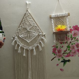 Tam giác macramé trang trí tranh macramé trang trí