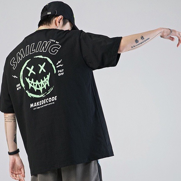 Áo thun Smiling dạ quang phát sáng trong bóng tối cool ngầu dành cho nam nữ