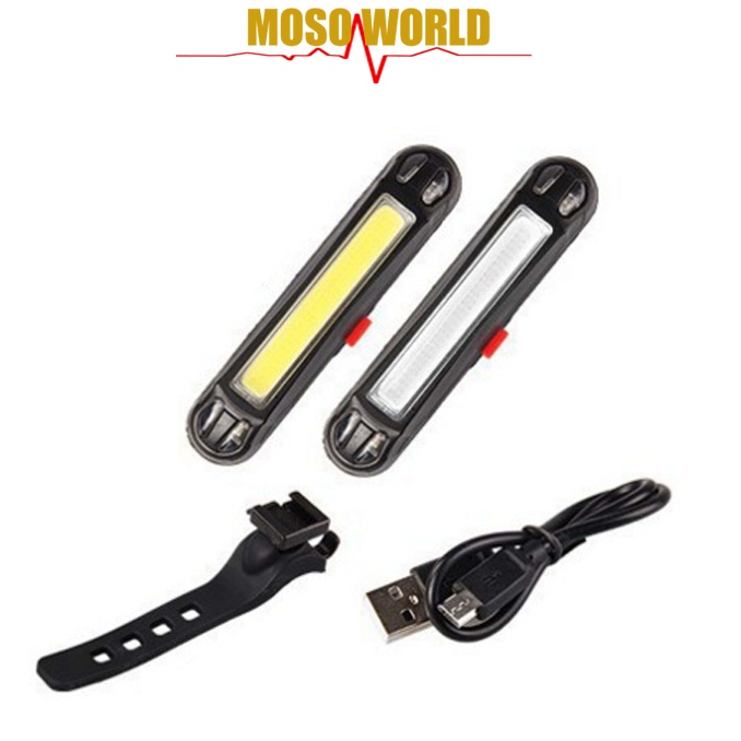 Đèn Cảnh Báo MOSOWORLD Màu Kép Gắn Đuôi Xe Đạp Sạc Bằng Cổng USB