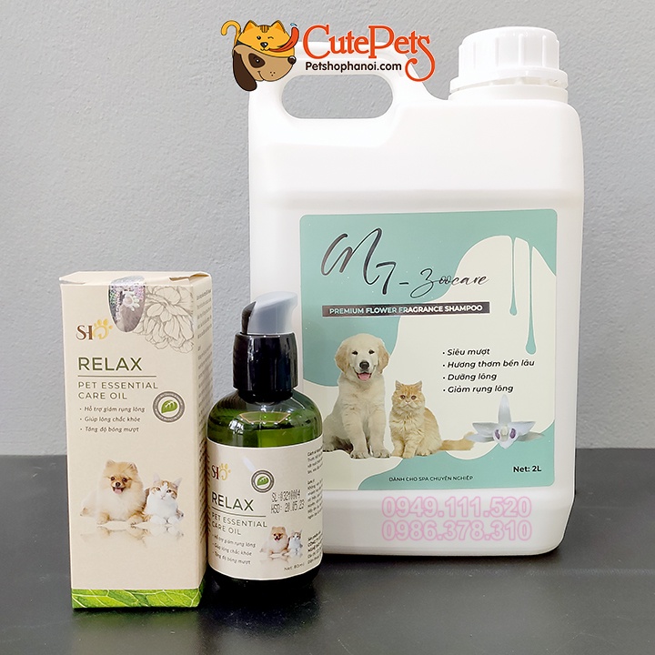 Nước hoa cho chó mèo, tinh dầu dưỡng lông Relax Pet Essential 80ml Hương hoa Pháp