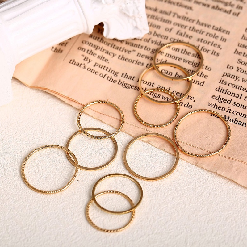 Bộ 10 Nhẫn Đeo Tay Phong Cách Bohemian Cổ Điển Cho Nữ