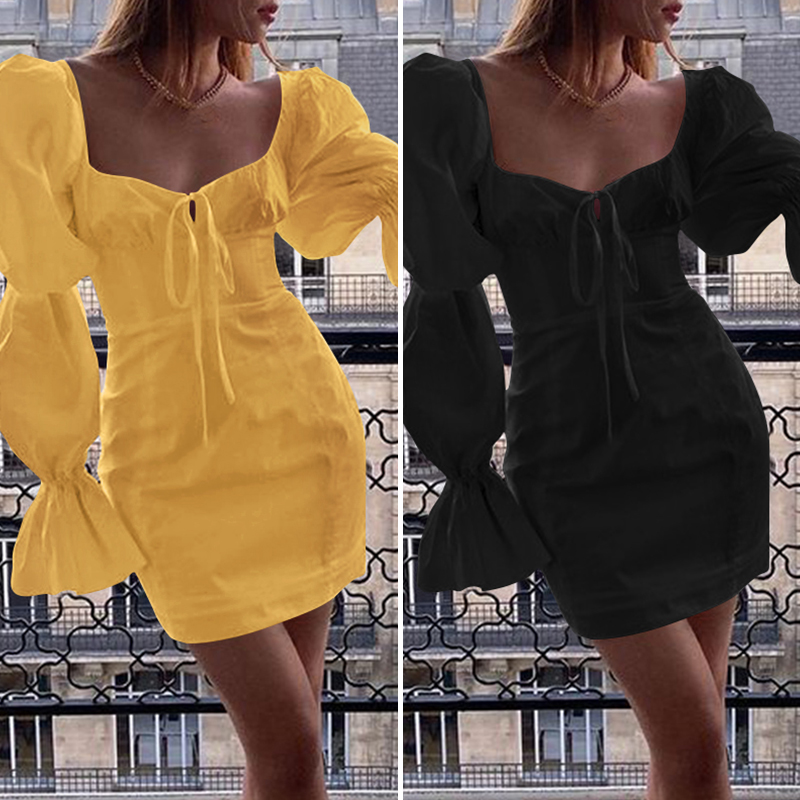 Đầm Ôm Dáng CELMIA Tay Dài Cổ Vuông Gợi Cảm Cho Nữ | BigBuy360 - bigbuy360.vn