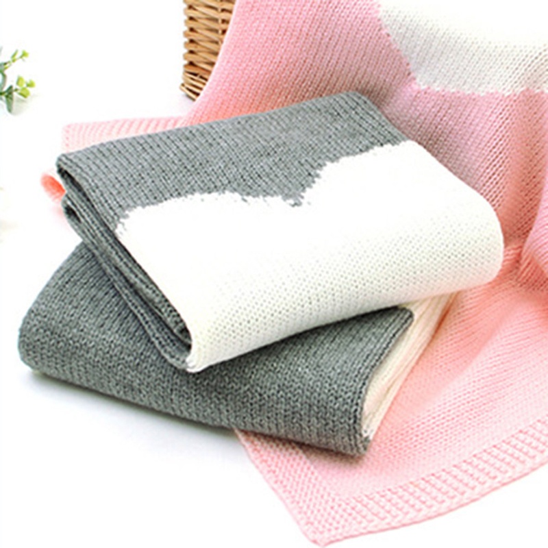 Chăn Quấn 95x75cm Bằng Len Dệt Kim Mềm Mại Cho Em Bé