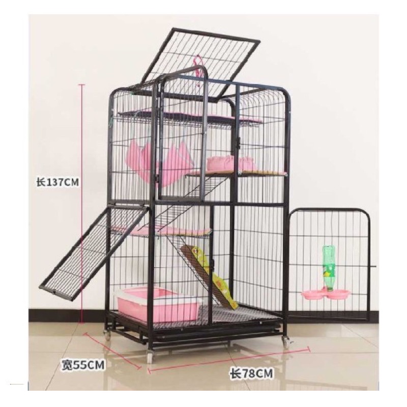 lồng/ chuồng mèo 3 tầng NAN ỐNG cao cấp 55x78x137cm