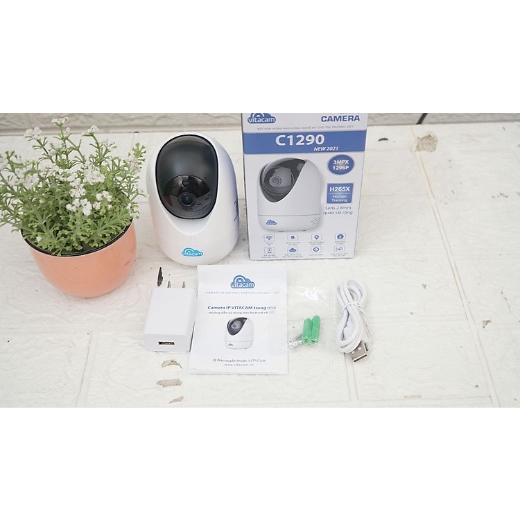 Camera (New 2021) Vitacam C1290 - 3.0Mpx Full HD 1296P Chuẩn H265X - Bảo Hành Chính Hãng 24 Tháng