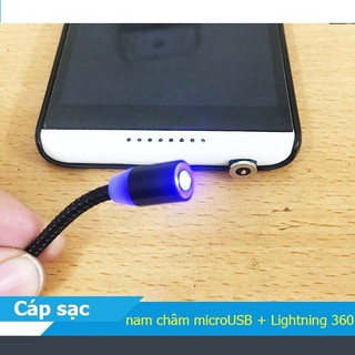 Cáp sạc TỪ dây dù 3 ĐẦU ( IP + SS + TypeC )