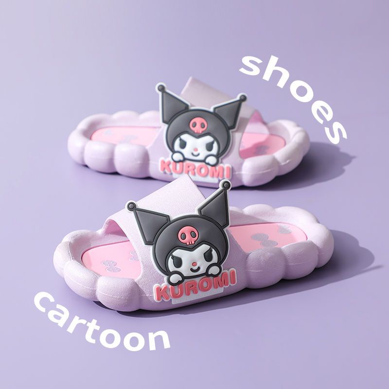 Dép Xỏ Ngón Chống Trượt Thoải Mái In Hoạt Hình Sanrio Kuromi Dễ Thương Thời Trang Mùa Hè Cho Bé Gái