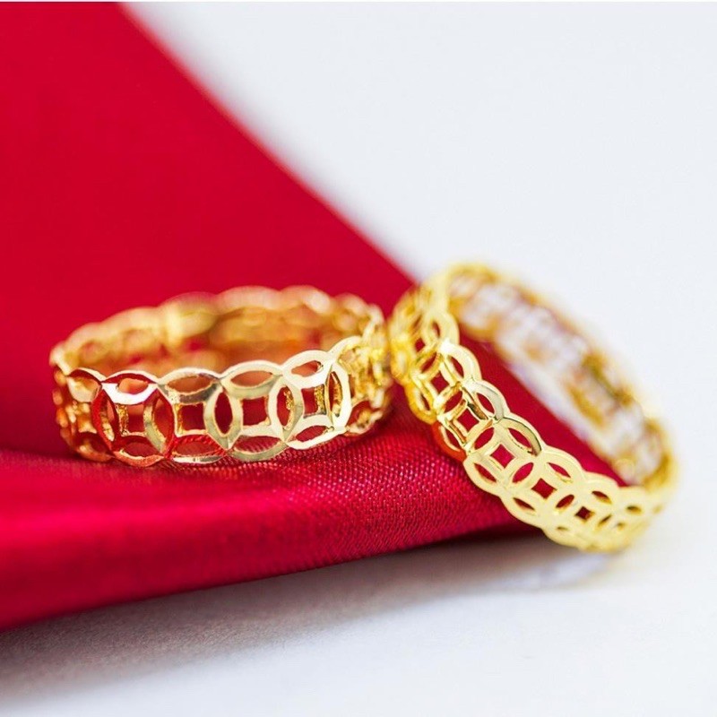 Nhẫn trơn mạ vàng 24k