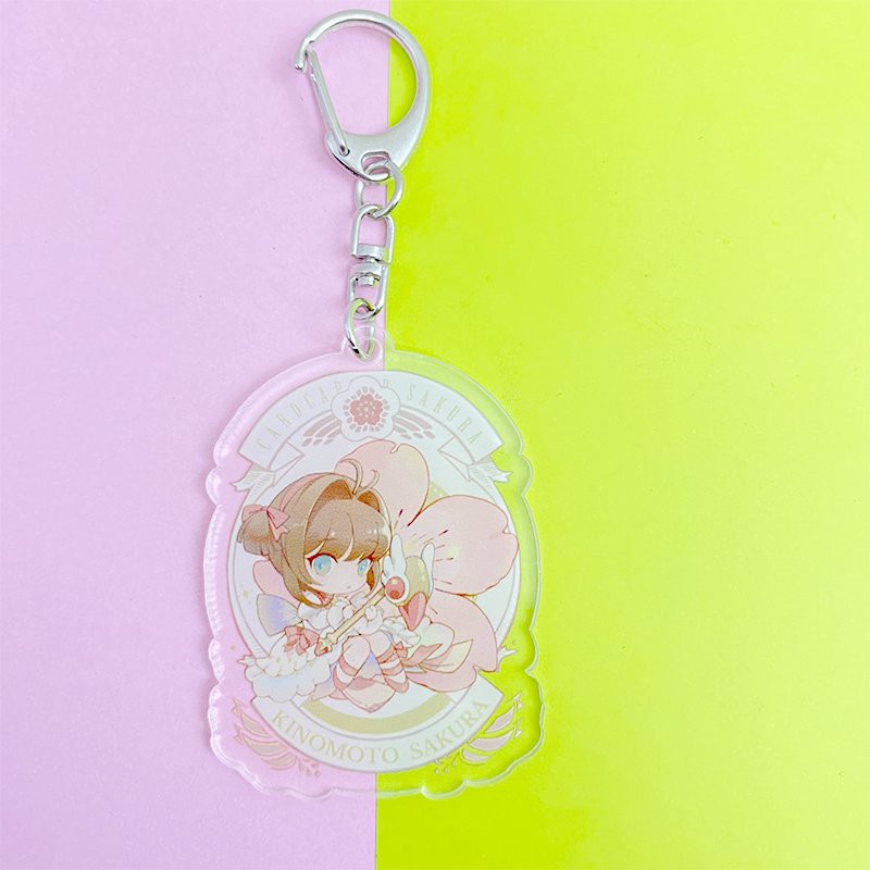 ( Mica trong acrylic ) Móc khóa in hình CARDCAPTOR SAKURA THỦ LĨNH THẺ BÀI in hình anime chibi dễ thương