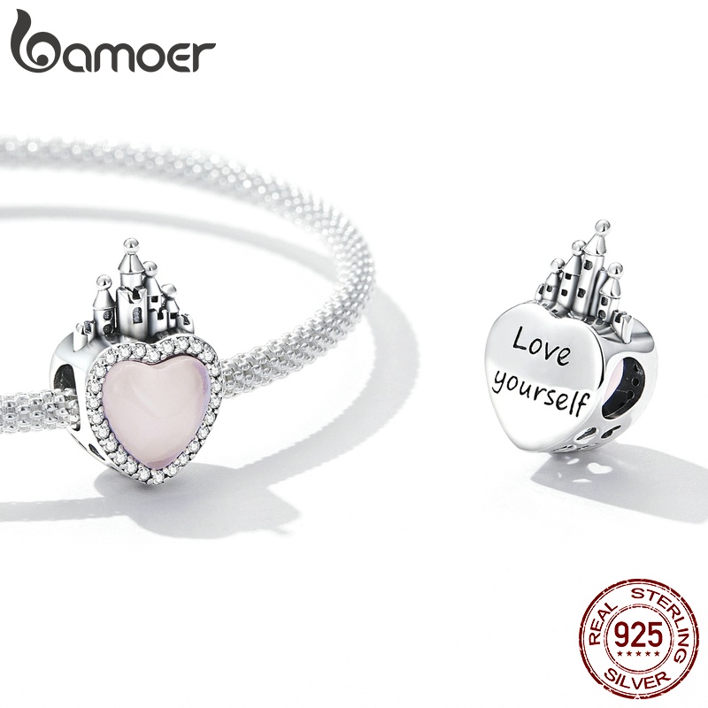 Mặt phụ kiện BAMOER SCC2207 hình trái tim lâu đài xinh xắn