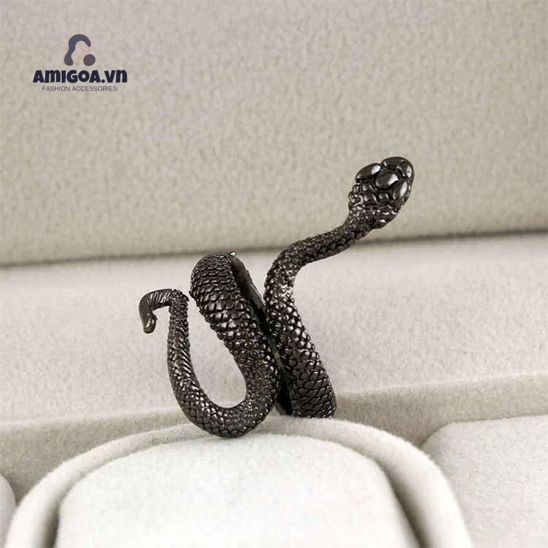 【amigoa.Ad】 Nhẫn Hình Rắn Sơn Mài Cổ Điển