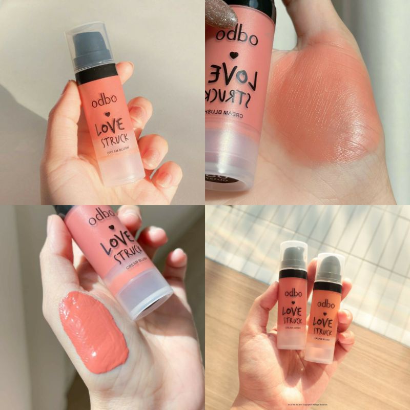 Má hồng dạng kem ODBO Love Struct Cream Blush lì mịn waterproof mỏng nhẹ tự nhiên - Thái Lan