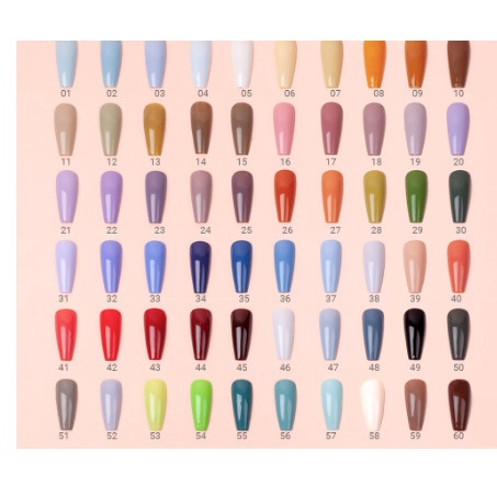 Set sơn gel Very Good Nail 60 màu - Bộ sơn gel tone màu Hàn Quốc (tặng kèm bảng màu mica + base, top)