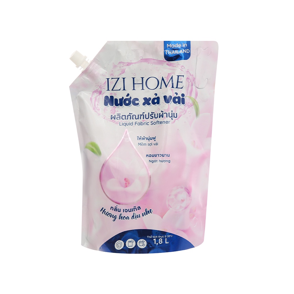 Nước xả vải IZI HOME hương hoa dịu nhẹ túi 1.8 lít