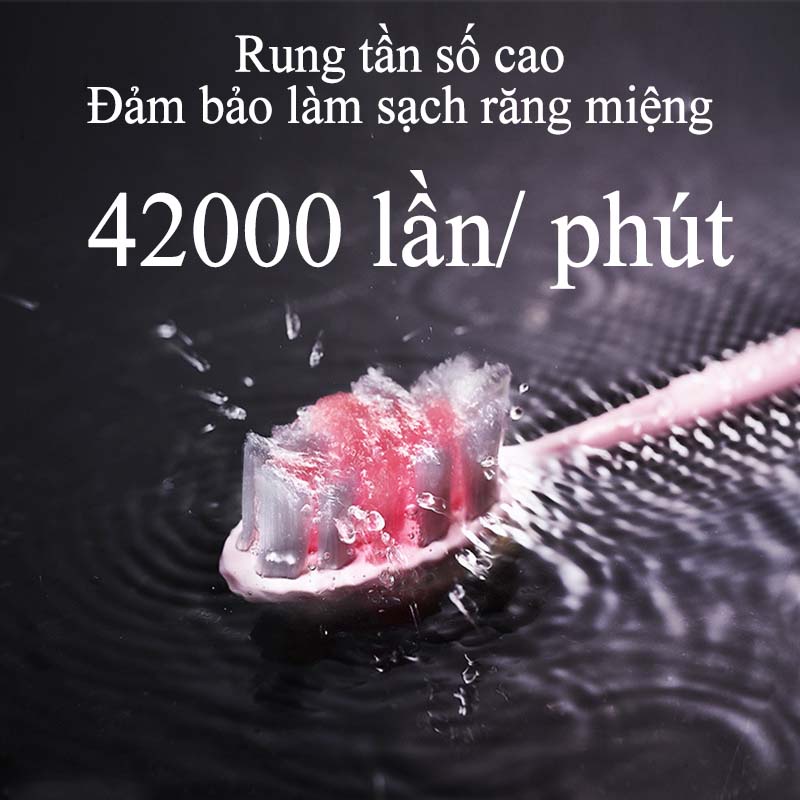 Bàn Chải Điện Tự Động 5 in 1 Cao Cấp JIALAIYA X100 Tẩy Trắng Răng Máy Đánh Răng Lông Mềm Cho Bé Tặng 5 Đầu Bàn Chải Điện
