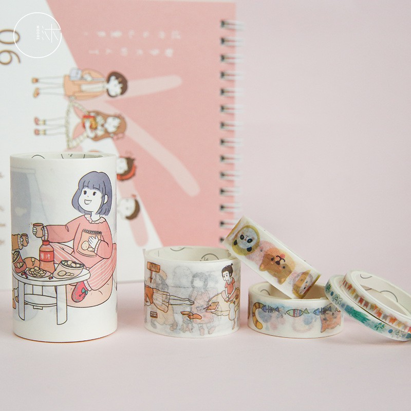 [Mã LIFEBOOK2 giảm 10% đơn 0Đ] Set 7 Cuộn Băng Dính Washi Tape Trang Trí Scrapbook, Planner