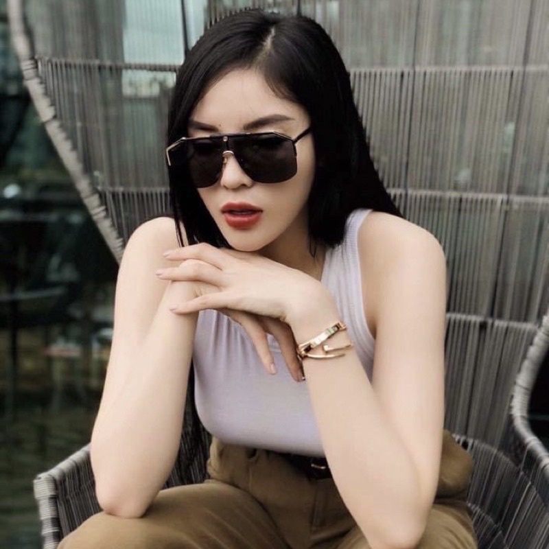 Kính mát thời trang nam nữ   mắt vuông chống UV400 chống bụi đi đường màu sắc thời trang