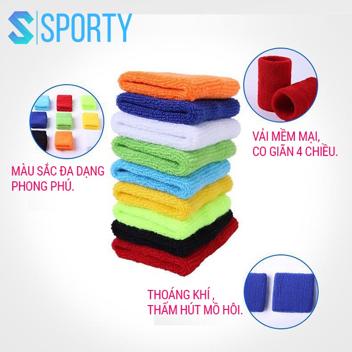 Băng cổ tay thể thao thoáng khí SPORTY 1132 bộ 2 cái chất liệu thấm mồ hôi, mềm mại, bảo vệ cổ tay