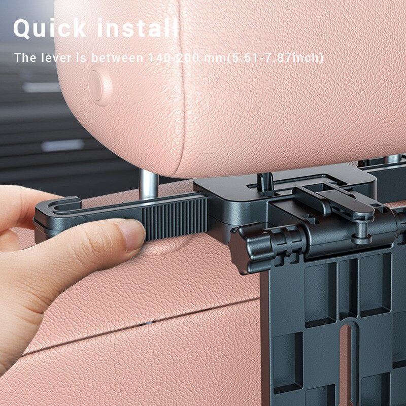 Khay Đựng Thức Ăn / Nước Uống Để Lưng Ghế Xe Hơi Kèm Giá Đỡ Điện Thoại Tiện Dụng