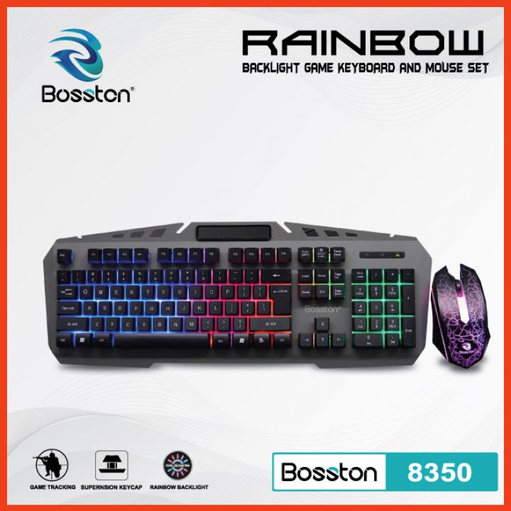 Bàn Phím Kèm Chuột Giả Cơ Bosston 8350 Gaming Có Dây Tích Hợp LED Dùng Cho Laptop Và PC