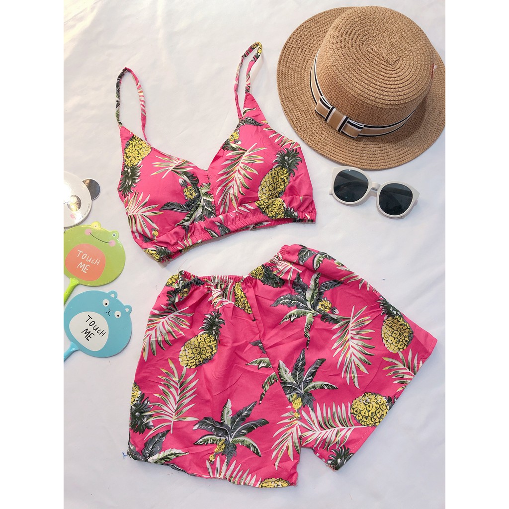 Set bikini đi biển mẫu trái dứa | BigBuy360 - bigbuy360.vn