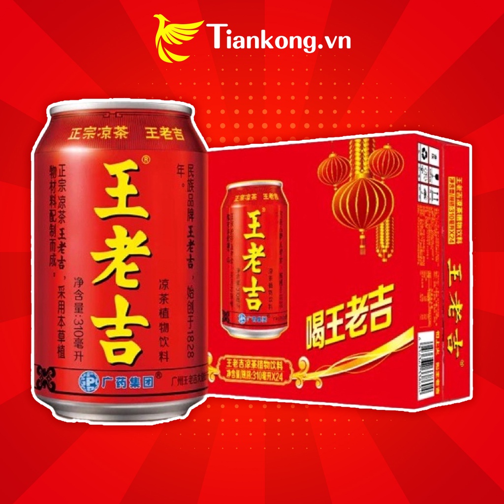 Nước hồng sâm WangLaoJi giải nhiệt lon 310ml bổ sung sức khoẻ, đồ uống Trung Quốc - TIANKONG