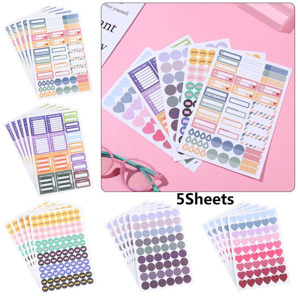 LAYOR1 Set 5 Tấm Giấy Dán Ghi Chú Nhiều Màu Sắc Trang Trí Sổ Tay