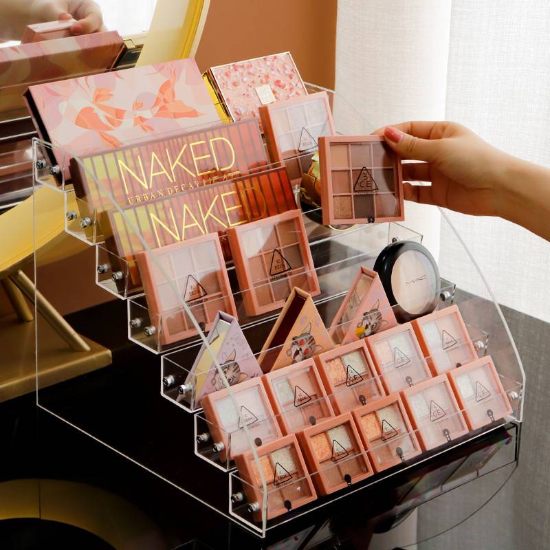 Hộp đựng son môi phấn mắt má hồng sơn móng tay bằng nhựa tiện dụng Thang lưu trữ sơn móng tay giá để đồ trang điểm đệm khí để bàn