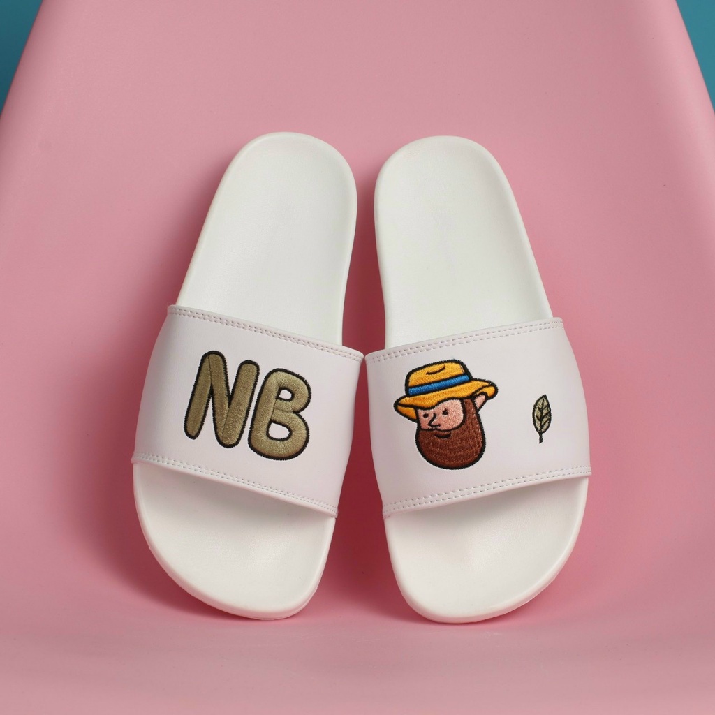 Dép nữ thời trang UNISEX NB thêu nổi quai ngang mẫu mới hottrend năm nay