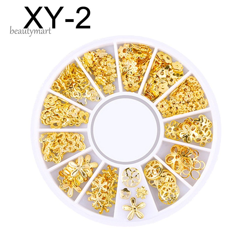 [Hàng mới về] Phụ kiện kim loại hình trăng/sao/trái tim/đinh tán 3D chuyên dụng trang trí móng