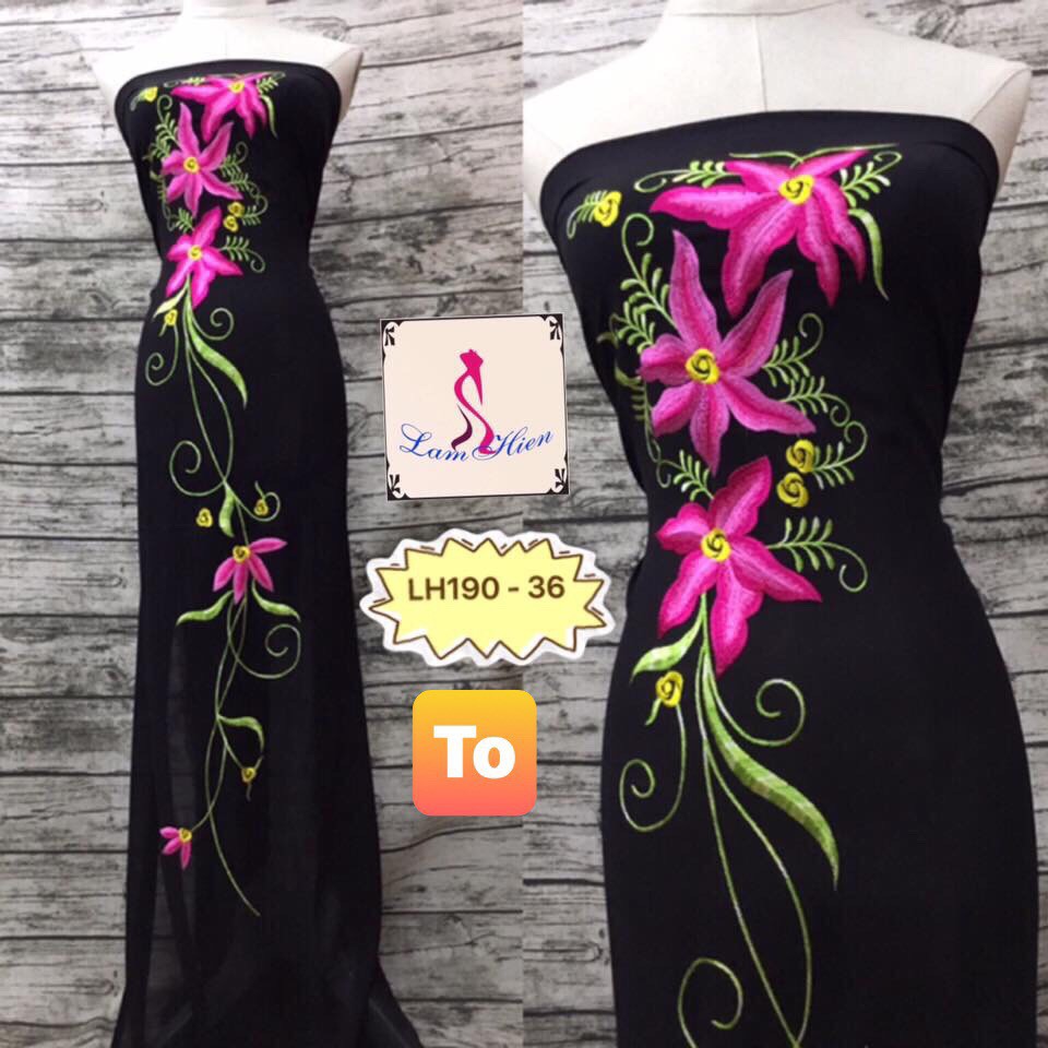 Vải áo dài thêu LH190