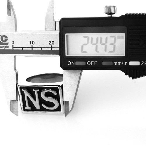 Set 2 nhẫn inox khắc chữ phong cách Punk phá cách size US 8-12