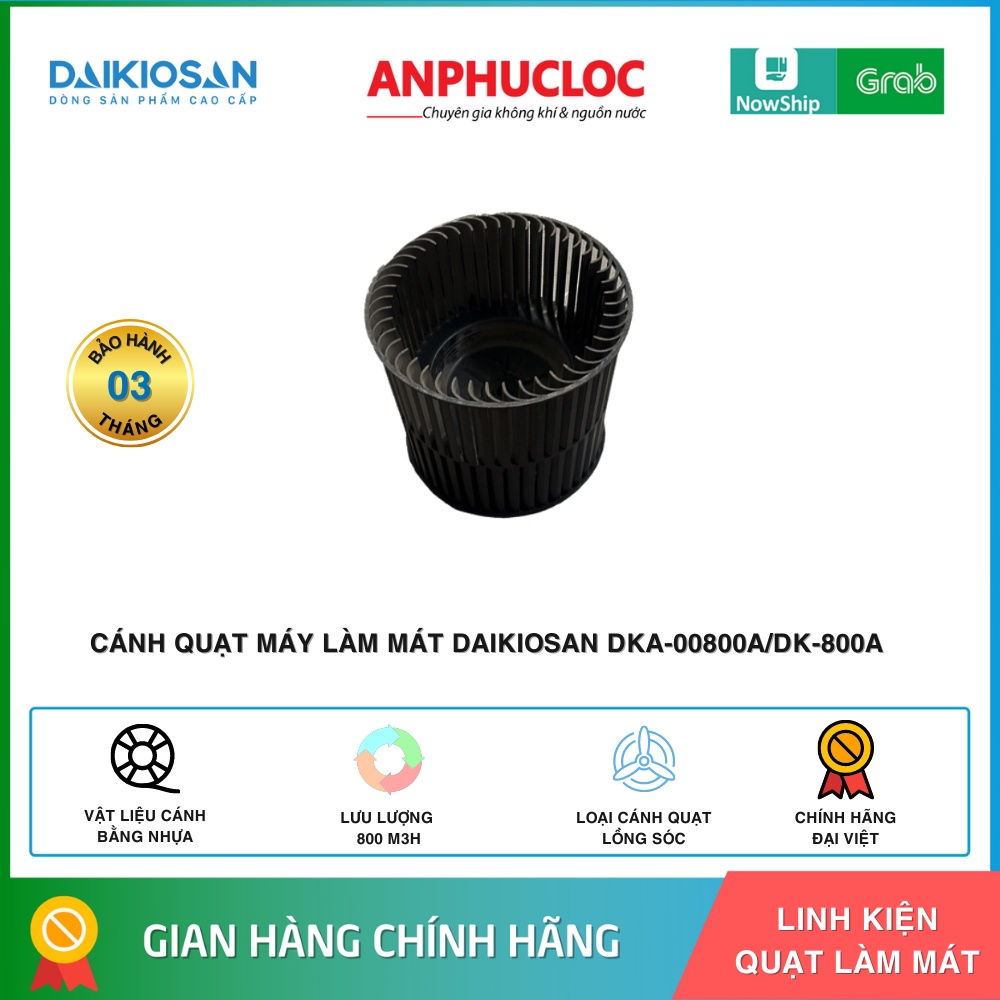 [CHÍNH HÃNG] CÁNH QUẠT LỒNG SÓC MÁY LÀM MÁT DAIKIO DKA-00800A/ DK-800A