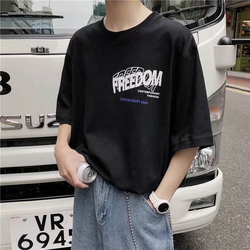 Áo Thun Ngắn Tay Form Rộng Phong Cách Năng Động Trẻ Trung Dành Cho Nam / Size M-8Xl